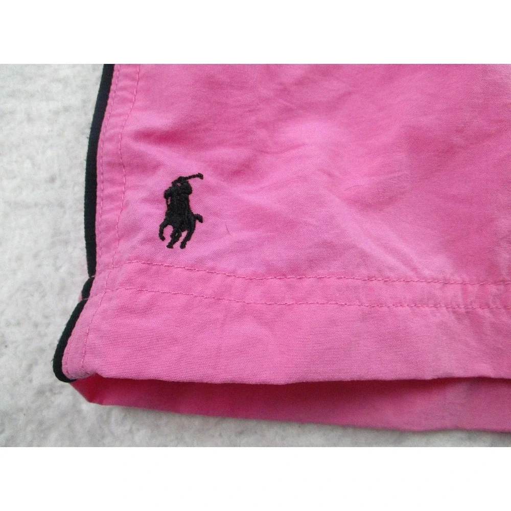 NWT Ralph Lauren Shorts Mens Large‎ Pink Black Swim Trunks Board Nylon New Beach